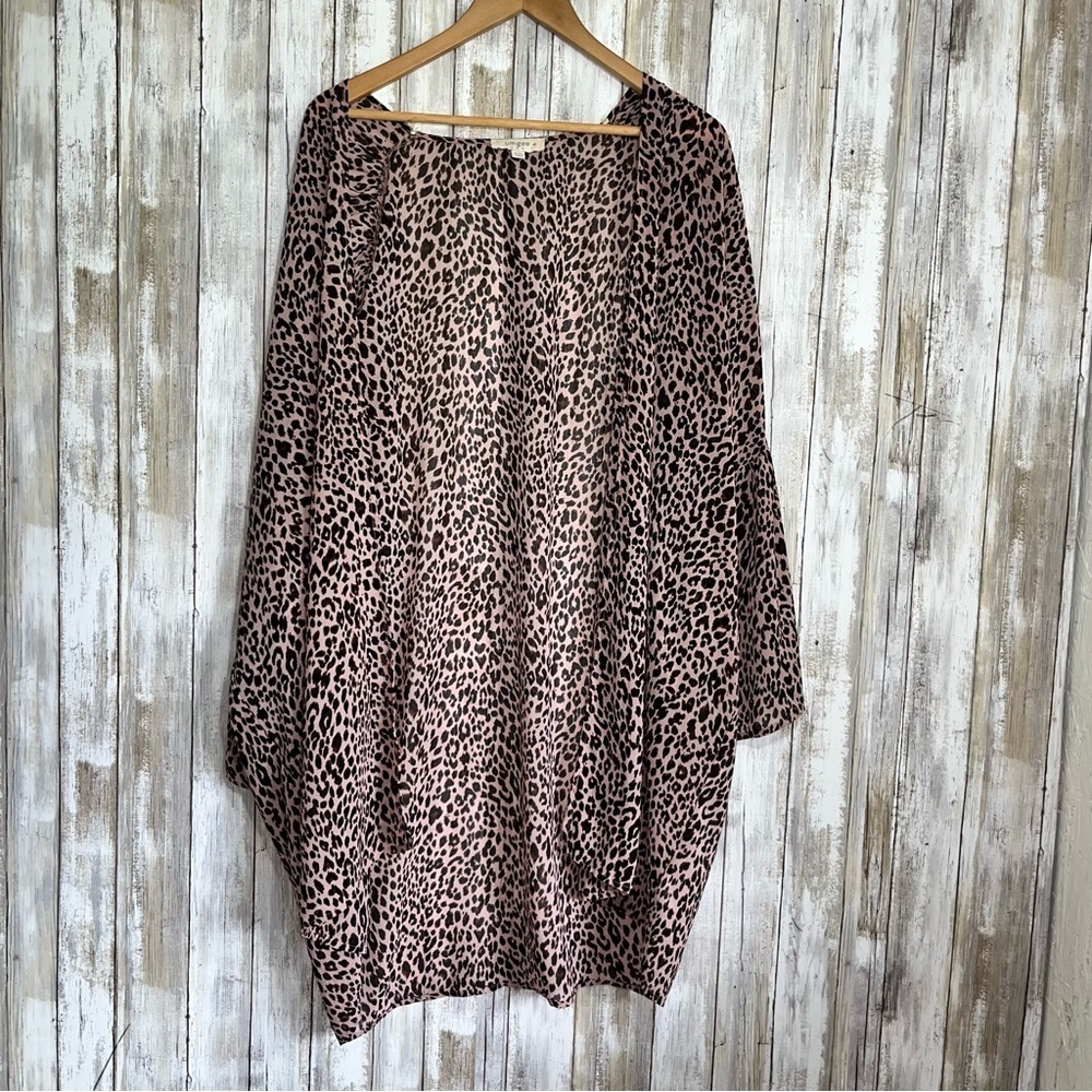 Umgee Leopard Muted Pink Cardigan